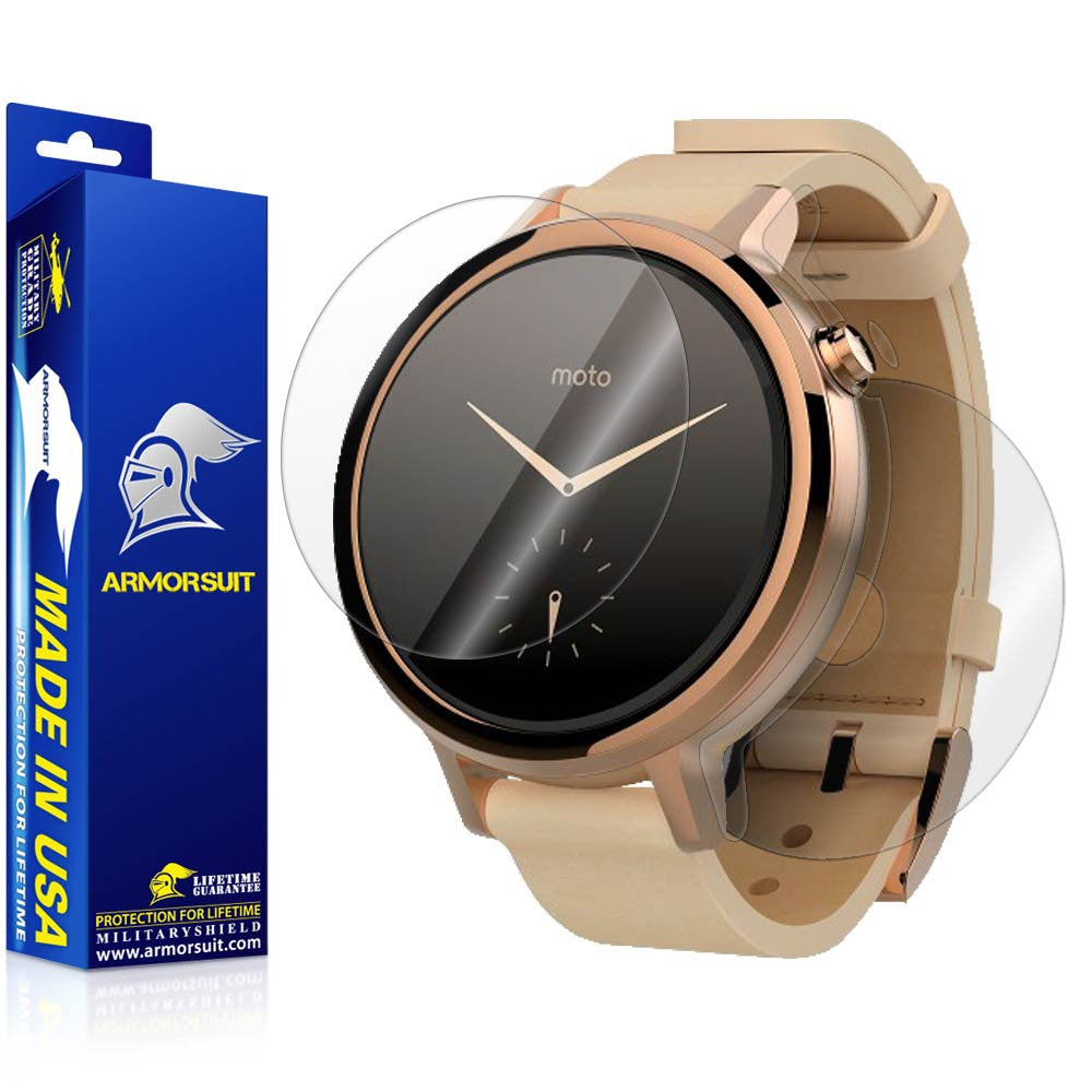 Motorola Moto 360 42mm (Women) 2nd Generation 2015 Screen Protector + Full Body Skin Protector