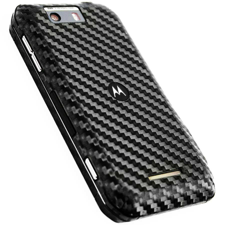 Motorola Photon Q 4G LTE Screen Protector + Black Carbon Fiber Skin Protector