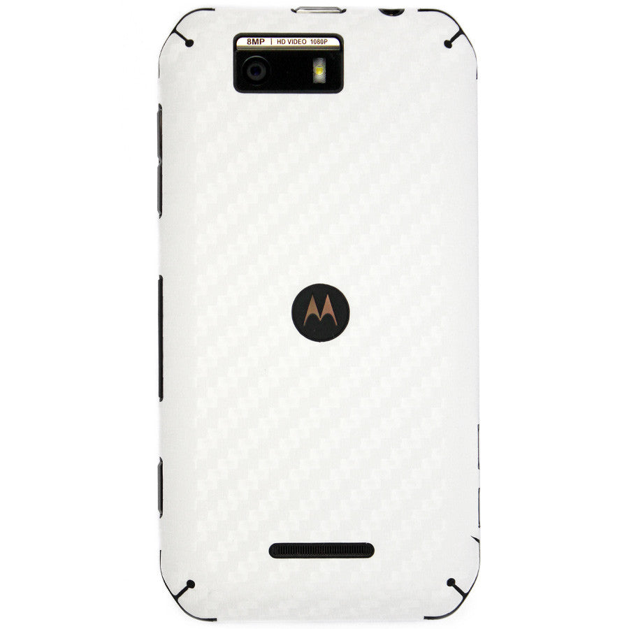 Motorola Photon Q 4G LTE Screen Protector + White Carbon Fiber Skin Protector