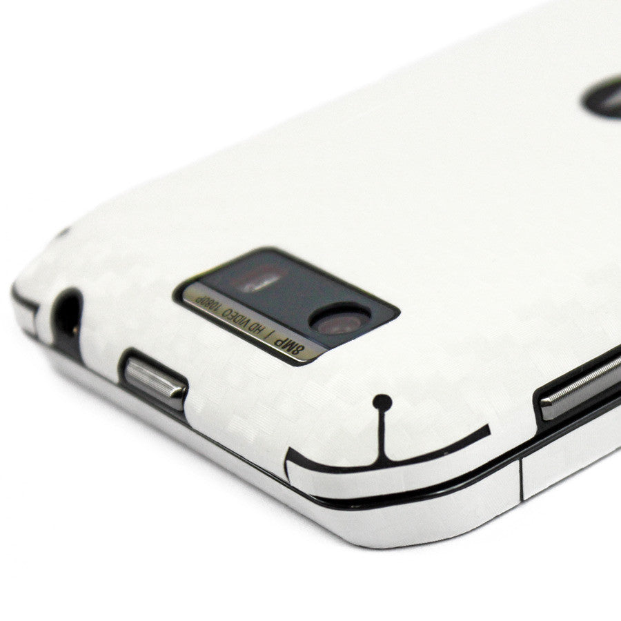 Motorola Photon Q 4G LTE Screen Protector + White Carbon Fiber Skin Protector