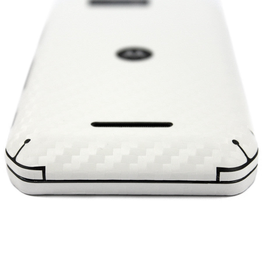 Motorola Photon Q 4G LTE Screen Protector + White Carbon Fiber Skin Protector