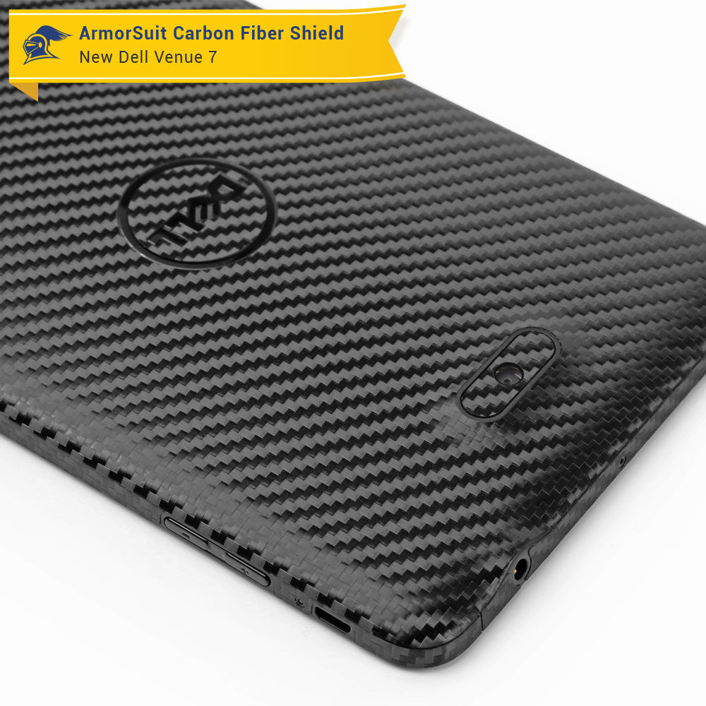 New Dell Venue 7 (2014) Screen Protector + Black Carbon Fiber Skin Protector