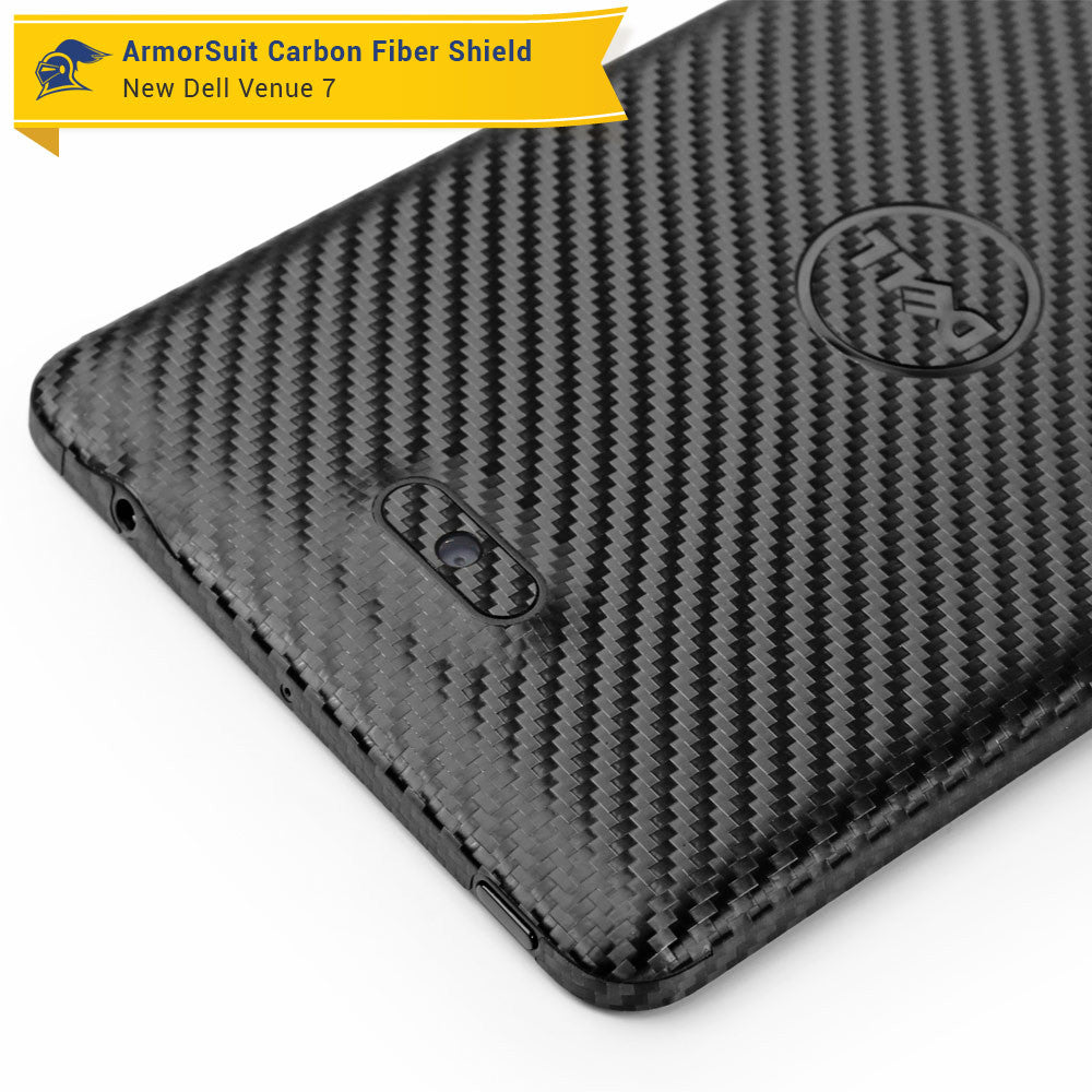 New Dell Venue 7 (2014) Screen Protector + Black Carbon Fiber Skin Protector