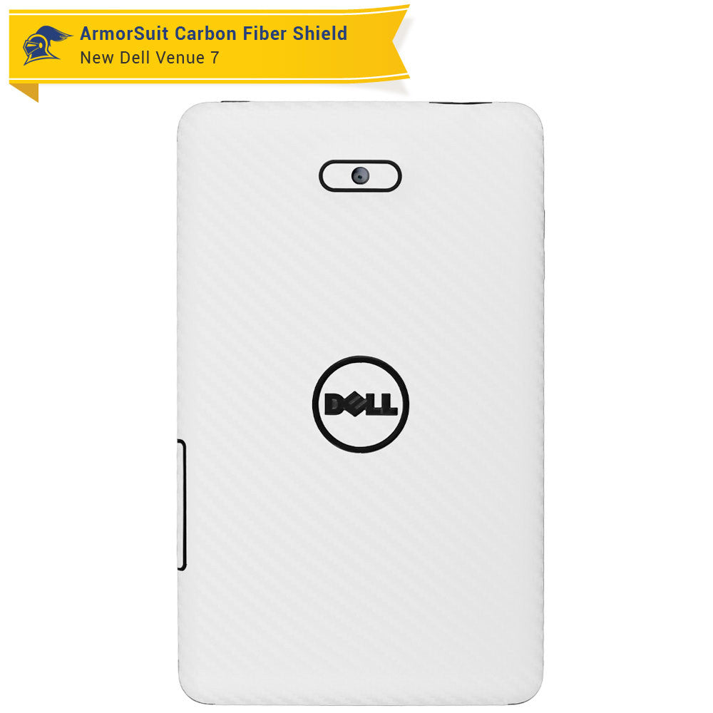 New Dell Venue 7 (2014) Screen Protector + White Carbon Fiber Skin Protector