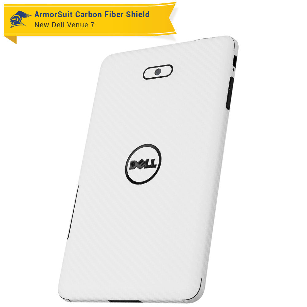 New Dell Venue 7 (2014) Screen Protector + White Carbon Fiber Skin Protector