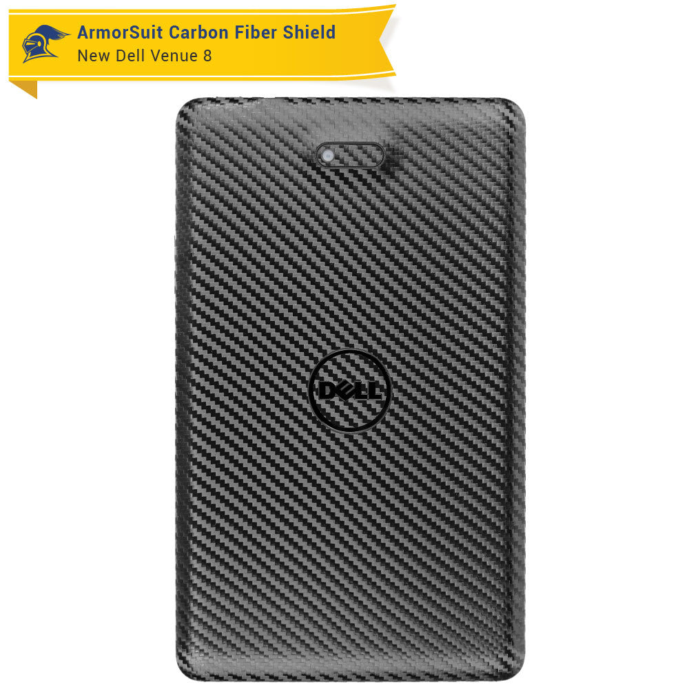 New Dell Venue 8 (2014) Screen Protector + Black Carbon Fiber Skin Protector