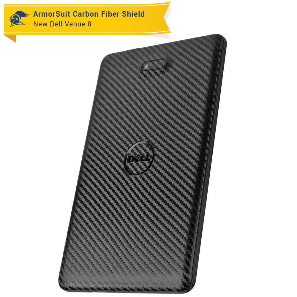 New Dell Venue 8 (2014) Screen Protector + Black Carbon Fiber Skin Protector