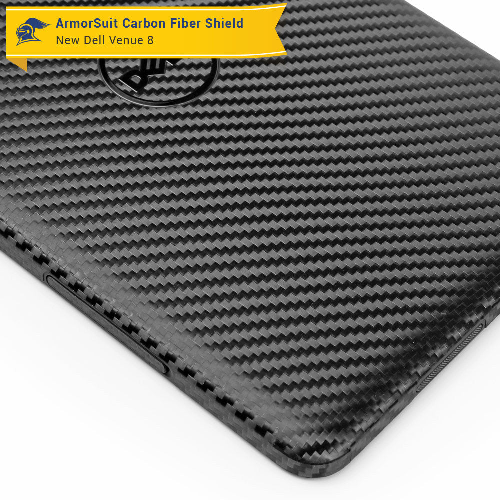 New Dell Venue 8 (2014) Screen Protector + Black Carbon Fiber Skin Protector