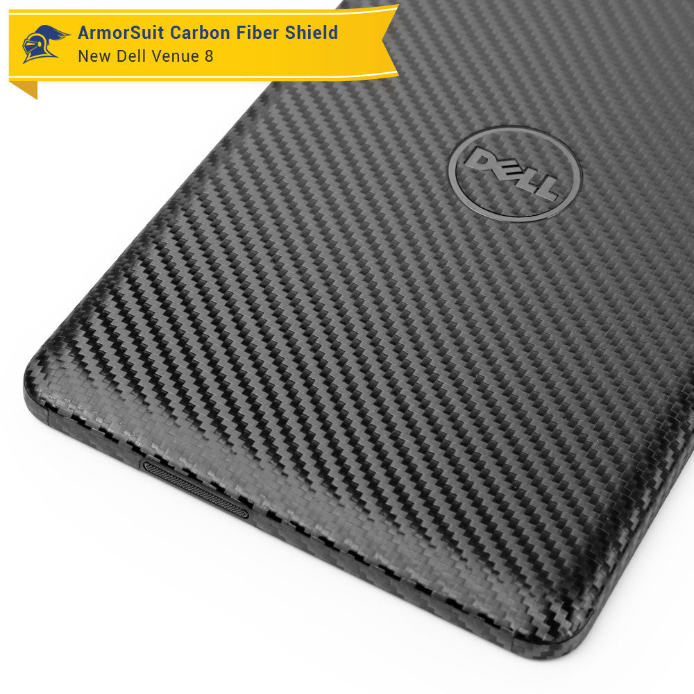 New Dell Venue 8 (2014) Screen Protector + Black Carbon Fiber Skin Protector
