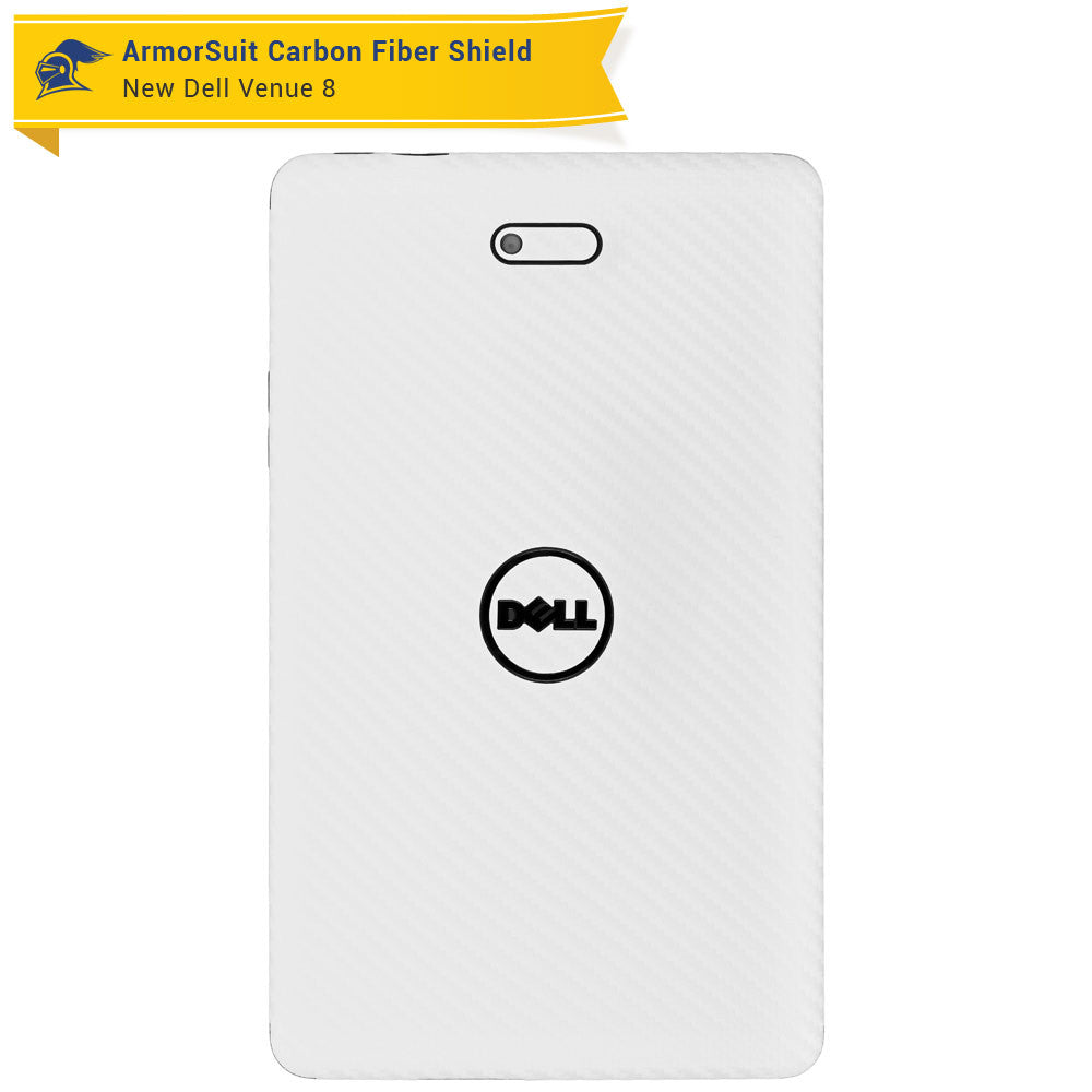 New Dell Venue 8 (2014) Screen Protector + White Carbon Fiber Skin Protector