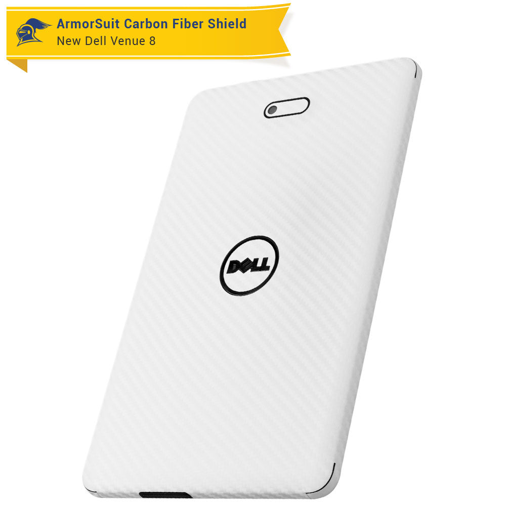 New Dell Venue 8 (2014) Screen Protector + White Carbon Fiber Skin Protector