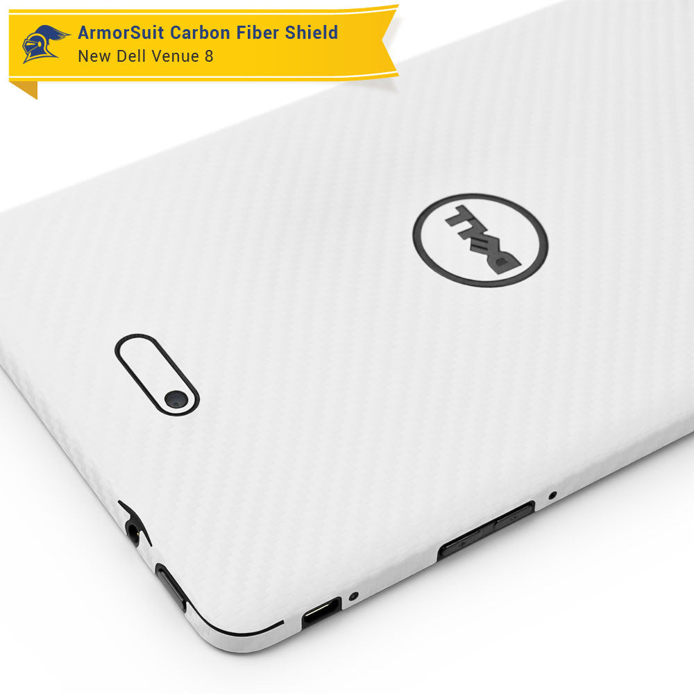 New Dell Venue 8 (2014) Screen Protector + White Carbon Fiber Skin Protector