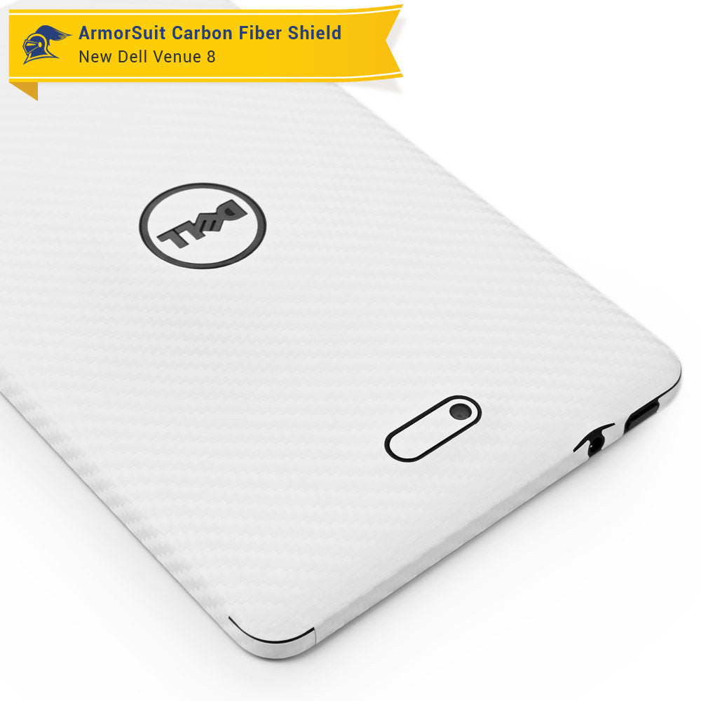 New Dell Venue 8 (2014) Screen Protector + White Carbon Fiber Skin Protector