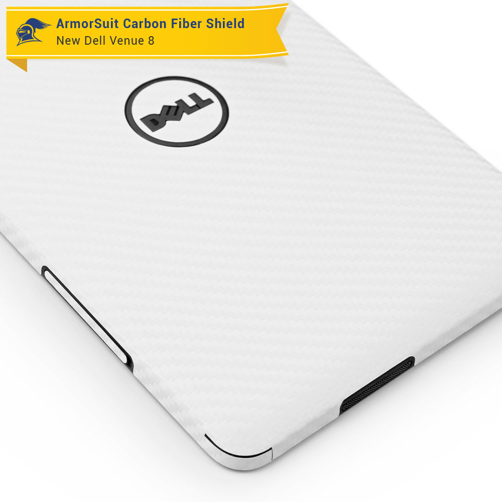 New Dell Venue 8 (2014) Screen Protector + White Carbon Fiber Skin Protector