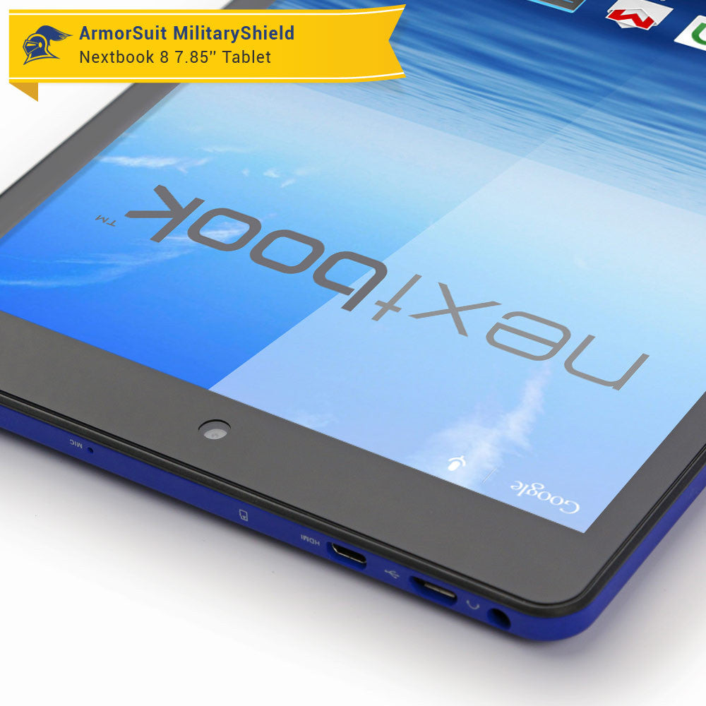 Nextbook 8 7.85'' Tablet NX785QC8G Quad Core Screen Protector + Black Carbon Fiber