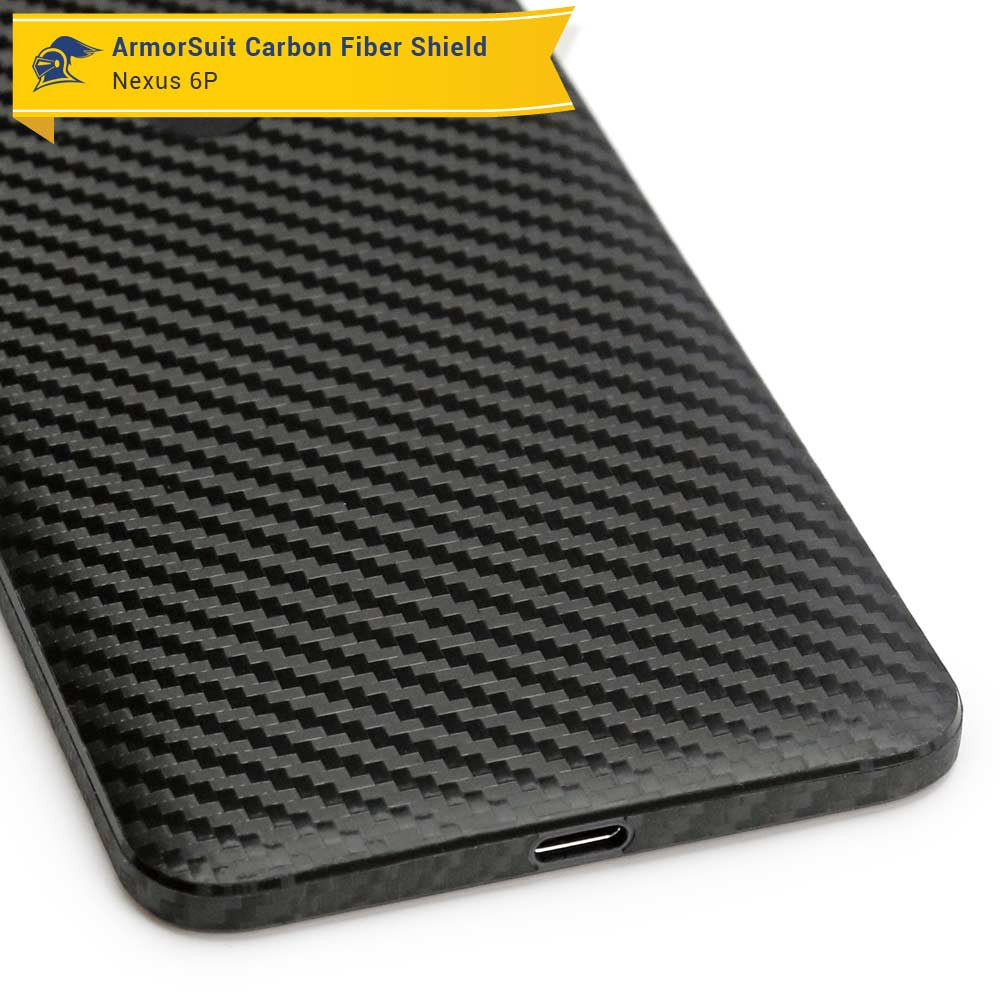 Huawei Nexus 6P Screen Protector + Black Carbon Fiber Full Body Skin Protector