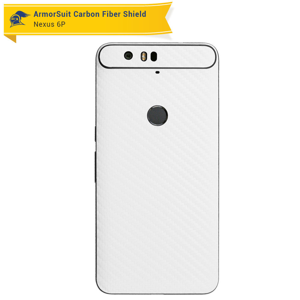 Huawei Nexus 6P Screen Protector + White Carbon Fiber Skin Protector