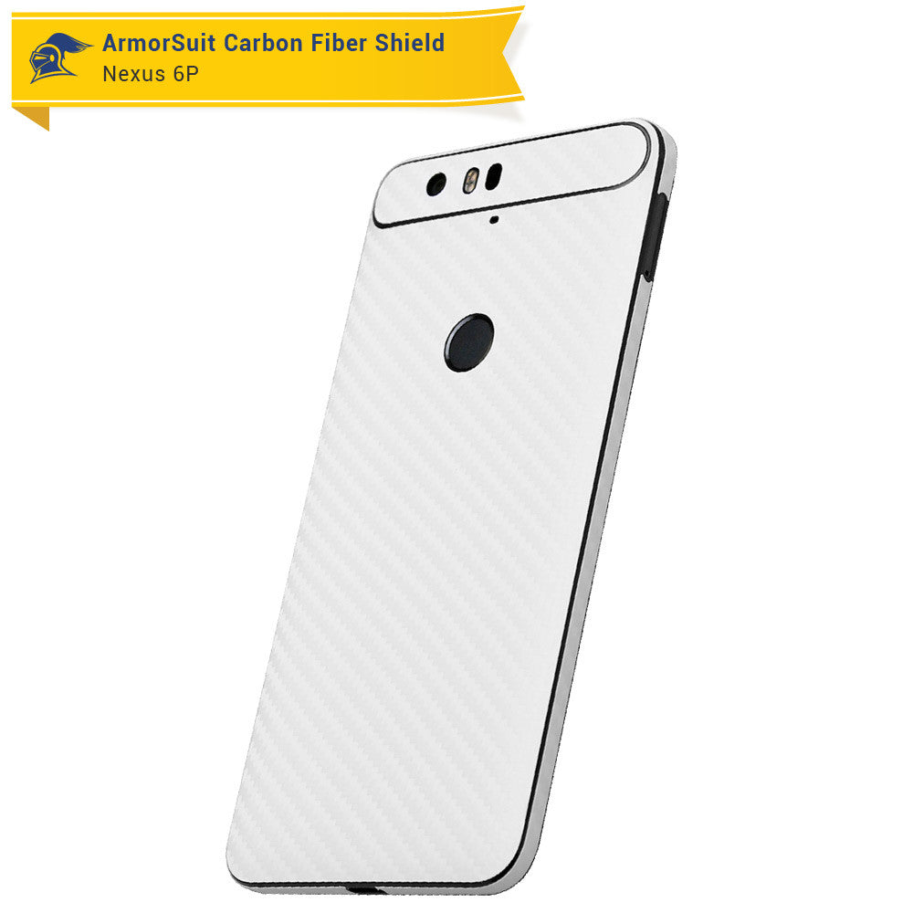 Huawei Nexus 6P Screen Protector + White Carbon Fiber Skin Protector