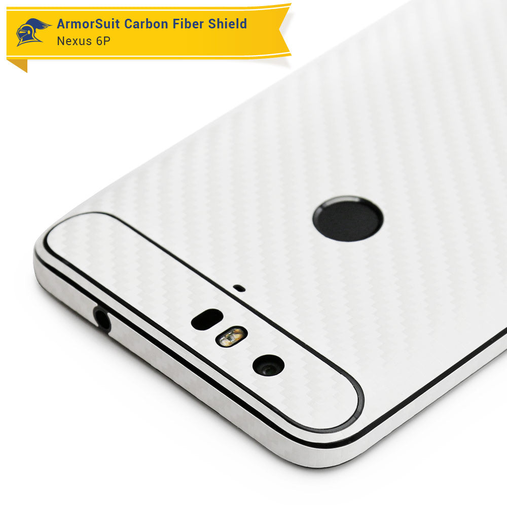 Huawei Nexus 6P Screen Protector + White Carbon Fiber Skin Protector