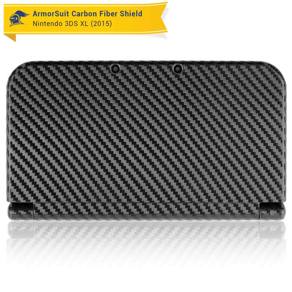 New Nintendo 3DS XL (2015) Screen Protector + Black Carbon Fiber Skin