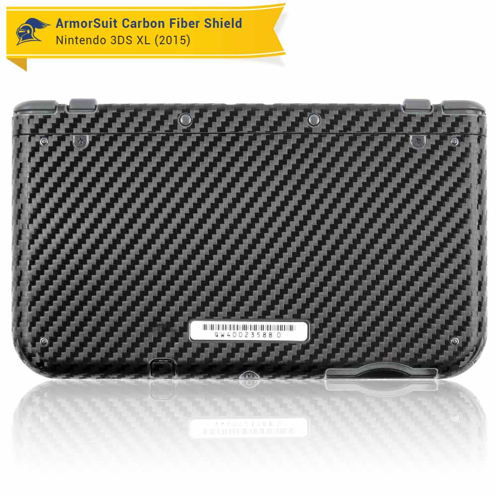 New Nintendo 3DS XL (2015) Screen Protector + Black Carbon Fiber Skin