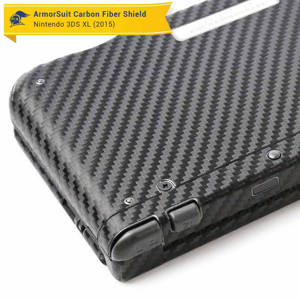New Nintendo 3DS XL (2015) Screen Protector + Black Carbon Fiber Skin
