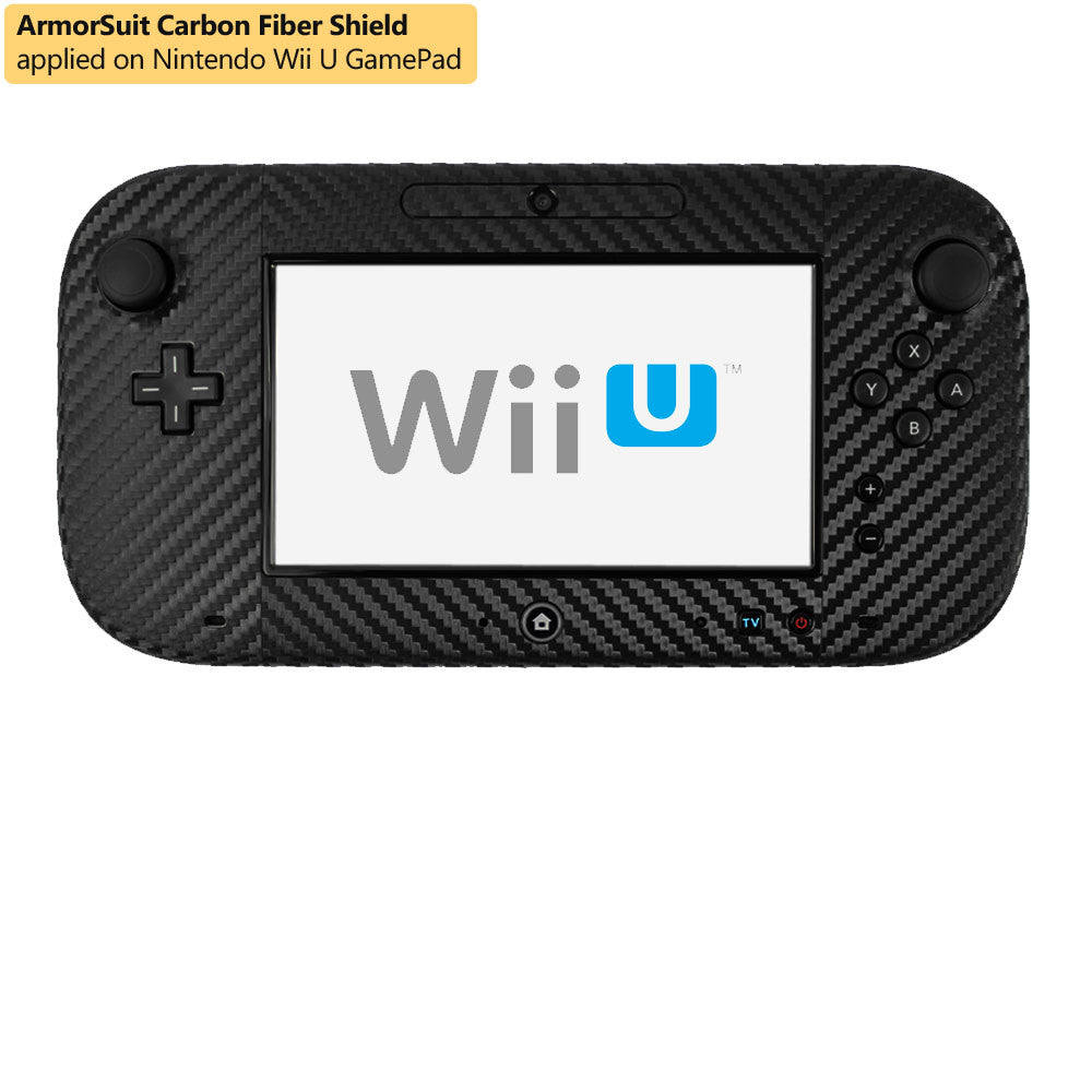 Nintendo Wii U GamePad Screen Protector + Black Carbon Fiber Film Protector