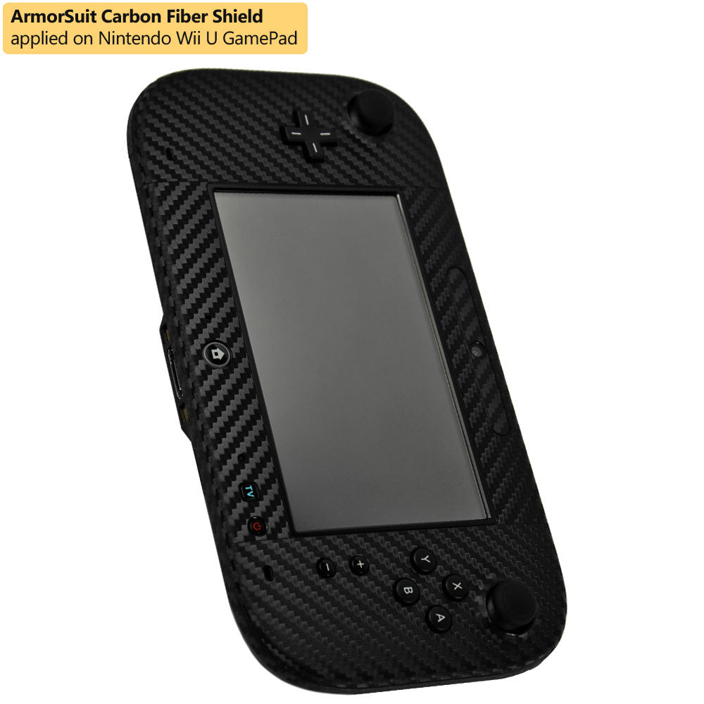 Nintendo Wii U GamePad Screen Protector + Black Carbon Fiber Film Protector