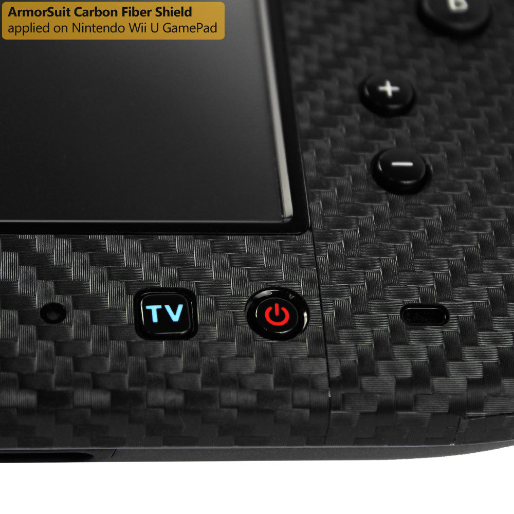 Nintendo Wii U GamePad Screen Protector + Black Carbon Fiber Film Protector