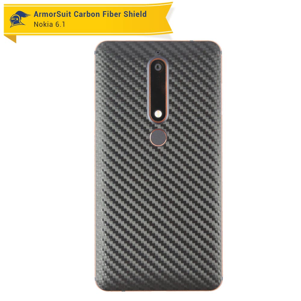 Nokia 6.1 Screen Protector + Black Carbon Fiber