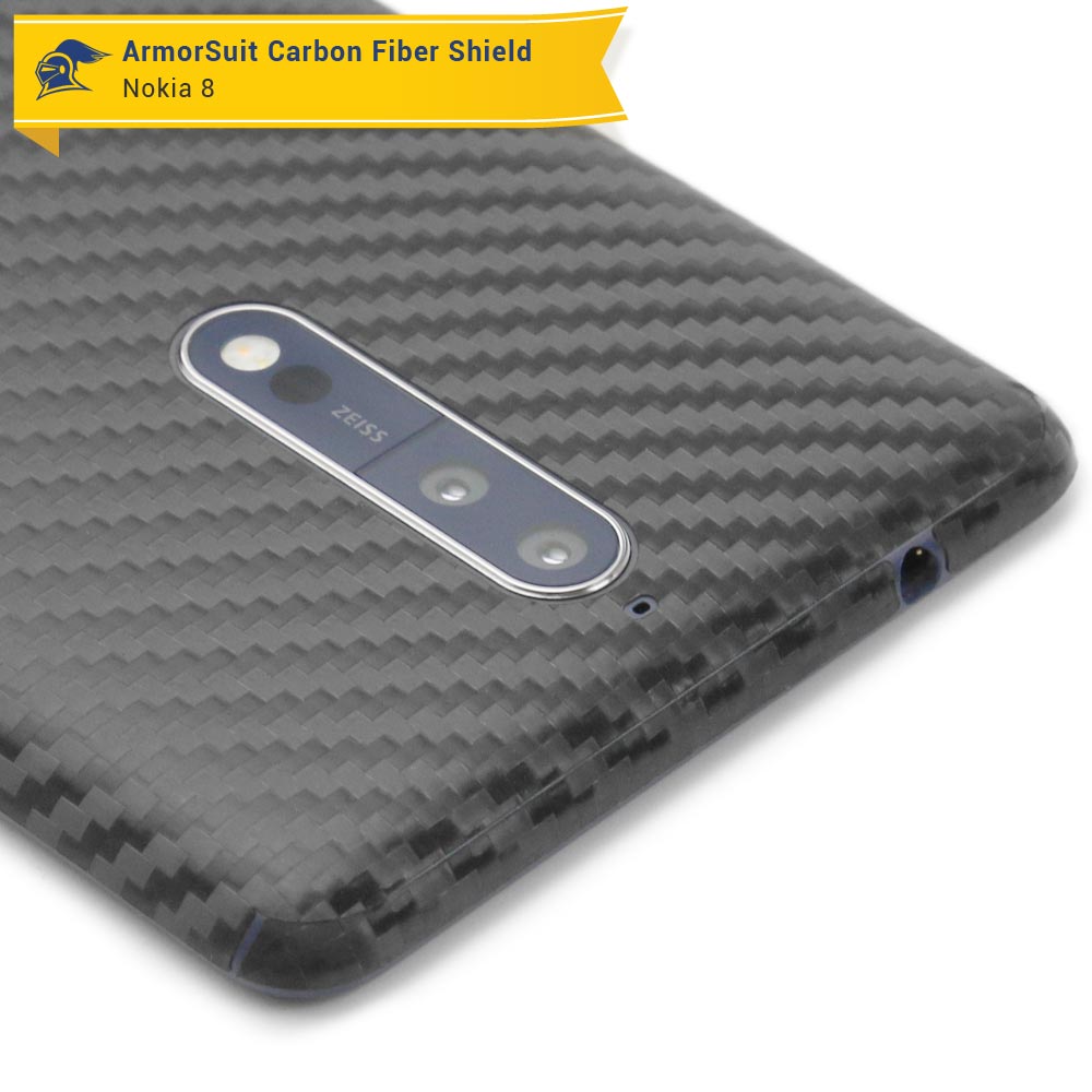 Nokia 8 Screen Protector + Black Carbon Fiber