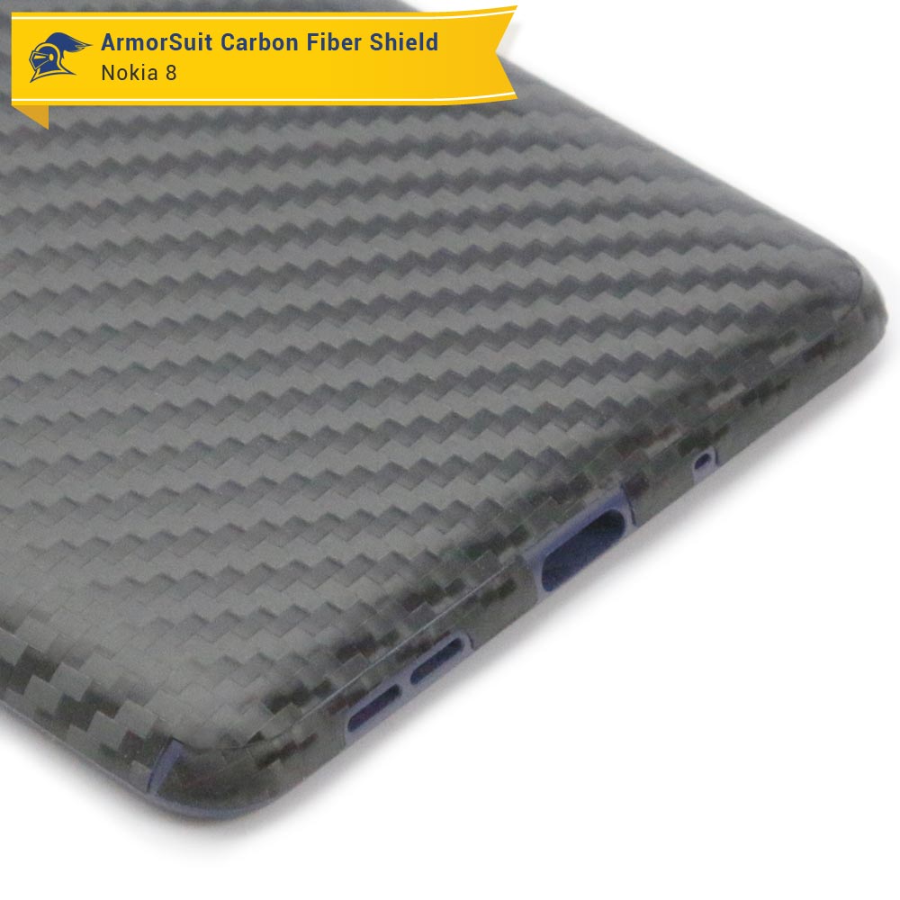 Nokia 8 Screen Protector + Black Carbon Fiber