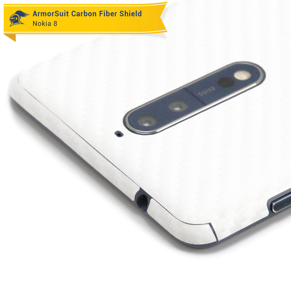 Nokia 8 Screen Protector + White Carbon Fiber
