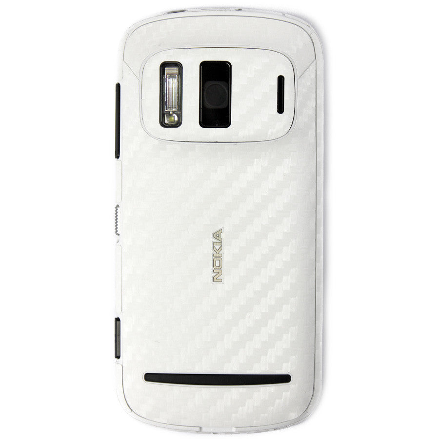 Nokia 808 PureView Screen Protector + White Carbon Fiber Film Protector