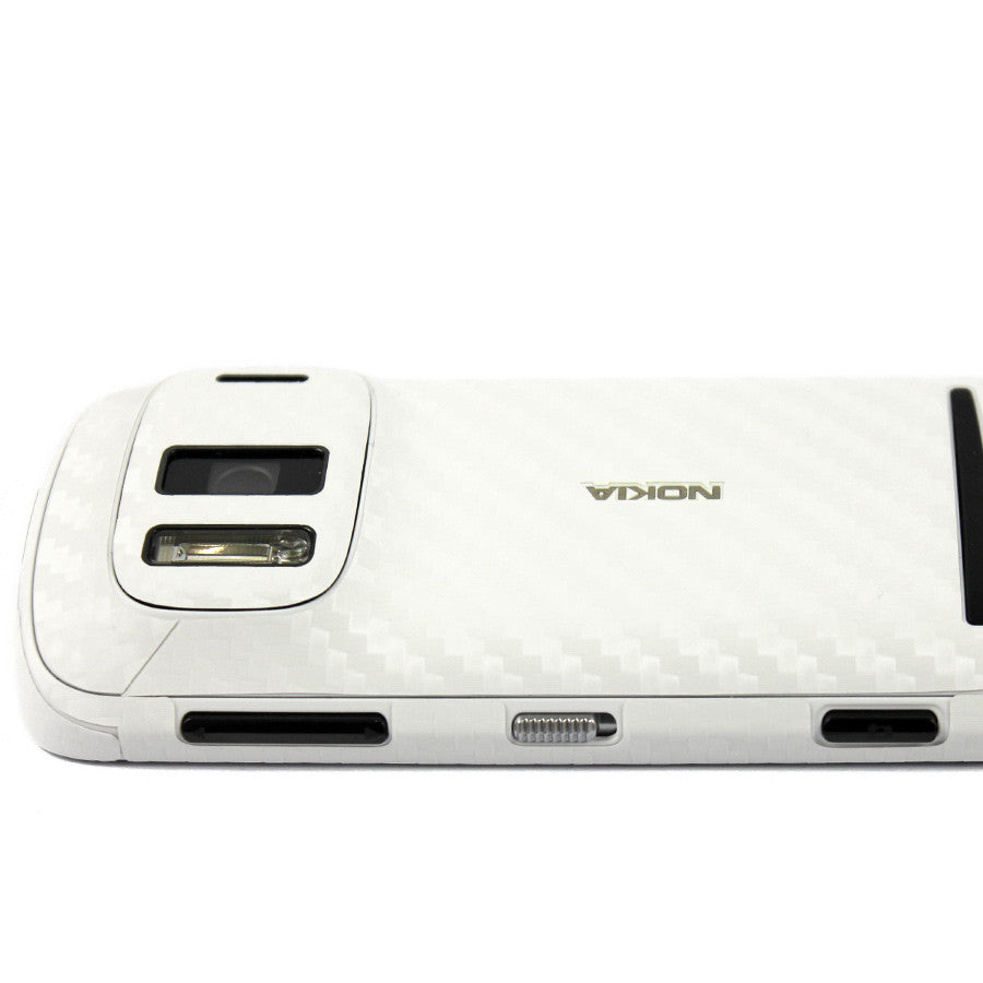 Nokia 808 PureView Screen Protector + White Carbon Fiber Film Protector