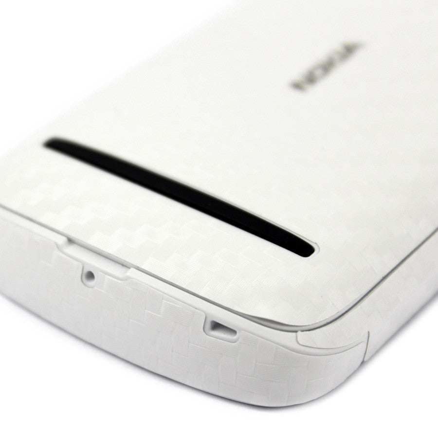 Nokia 808 PureView Screen Protector + White Carbon Fiber Film Protector