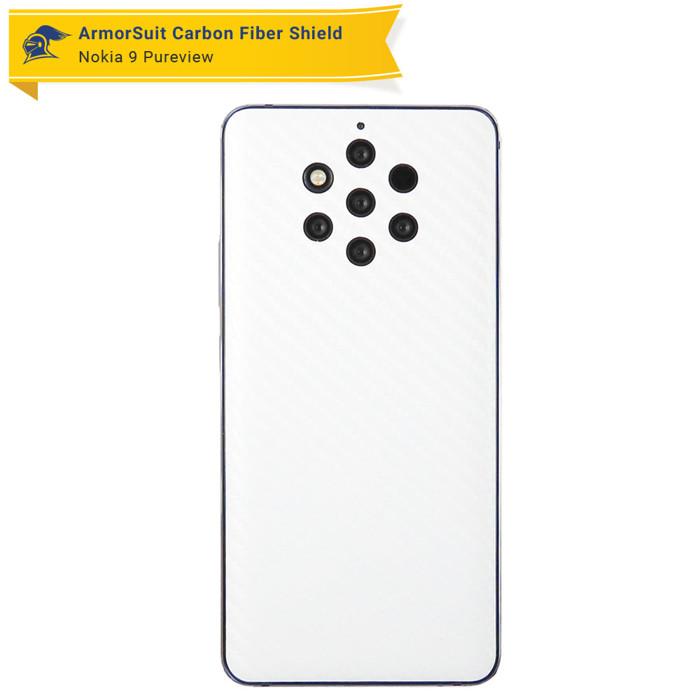 Nokia 9 Pureview Screen Protector + White Carbon Fiber