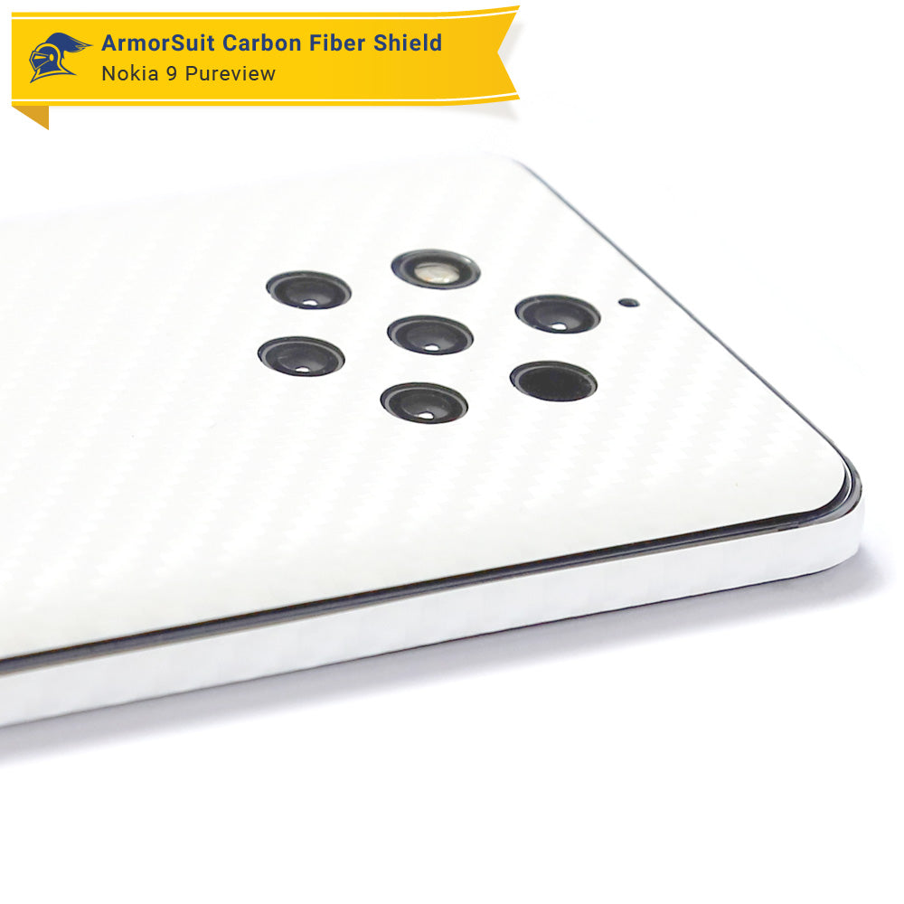Nokia 9 Pureview Screen Protector + White Carbon Fiber
