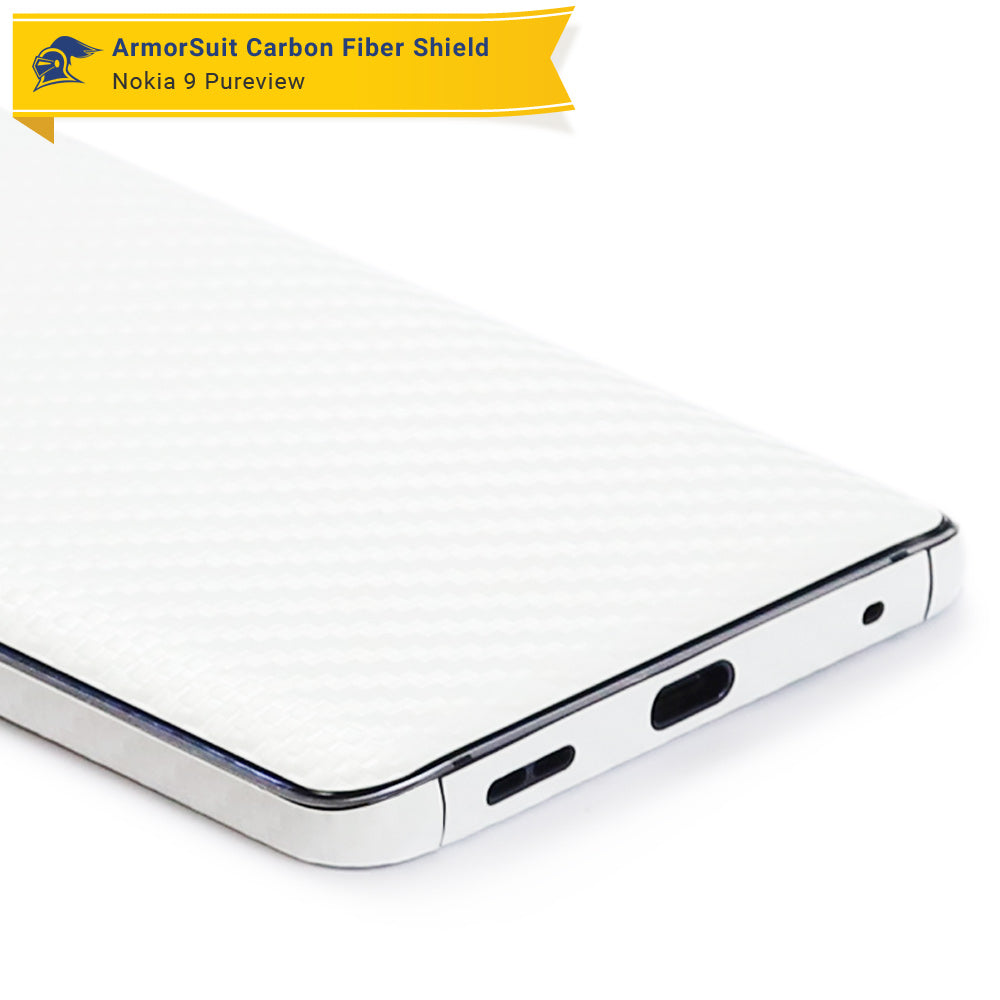 Nokia 9 Pureview Screen Protector + White Carbon Fiber