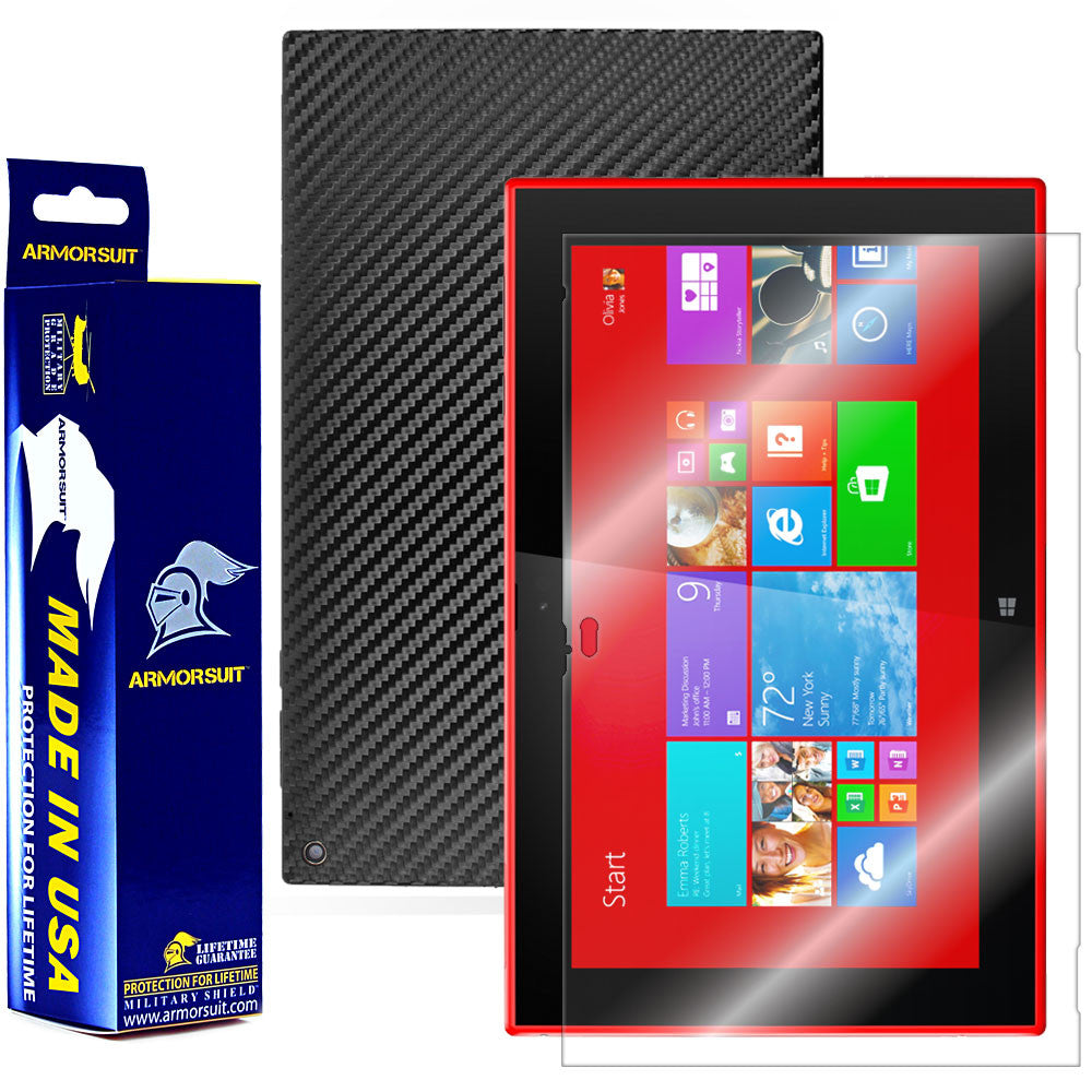 Nokia Lumia 2520 Tablet Screen Protector + Black Carbon Fiber Film Protector