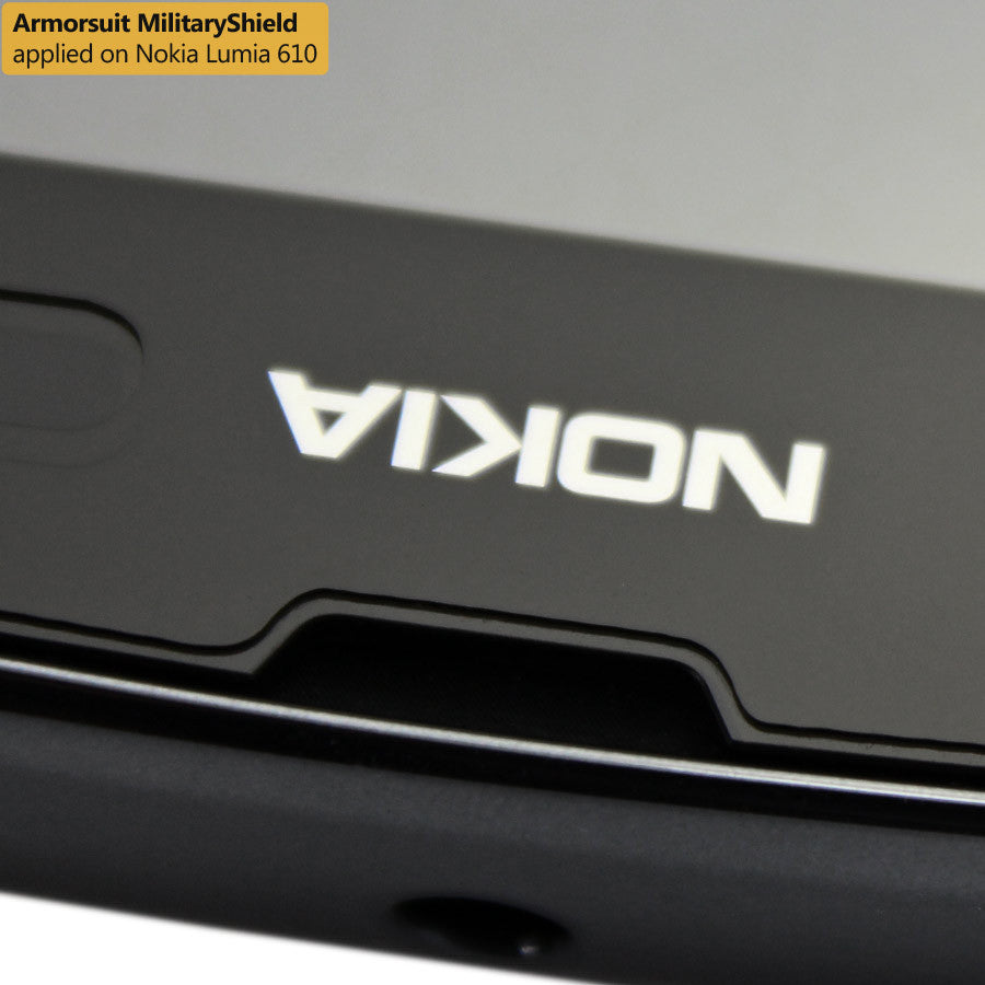 Nokia Lumia 610 Screen Protector & White Carbon Fiber Skin Protector