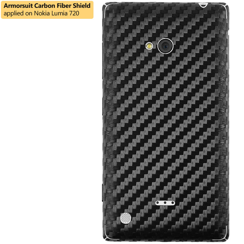 Nokia Lumia 720 Screen Protector + Black Carbon Fiber Film Protector