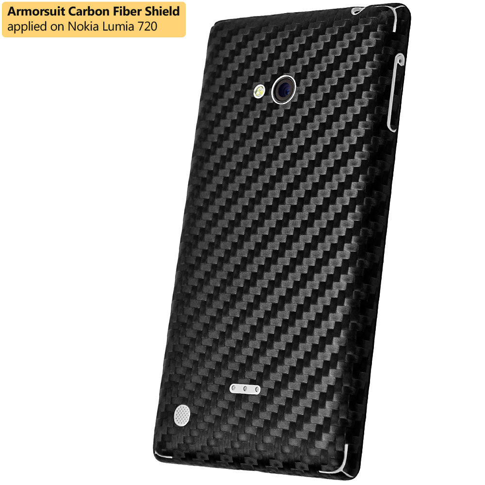 Nokia Lumia 720 Screen Protector + Black Carbon Fiber Film Protector