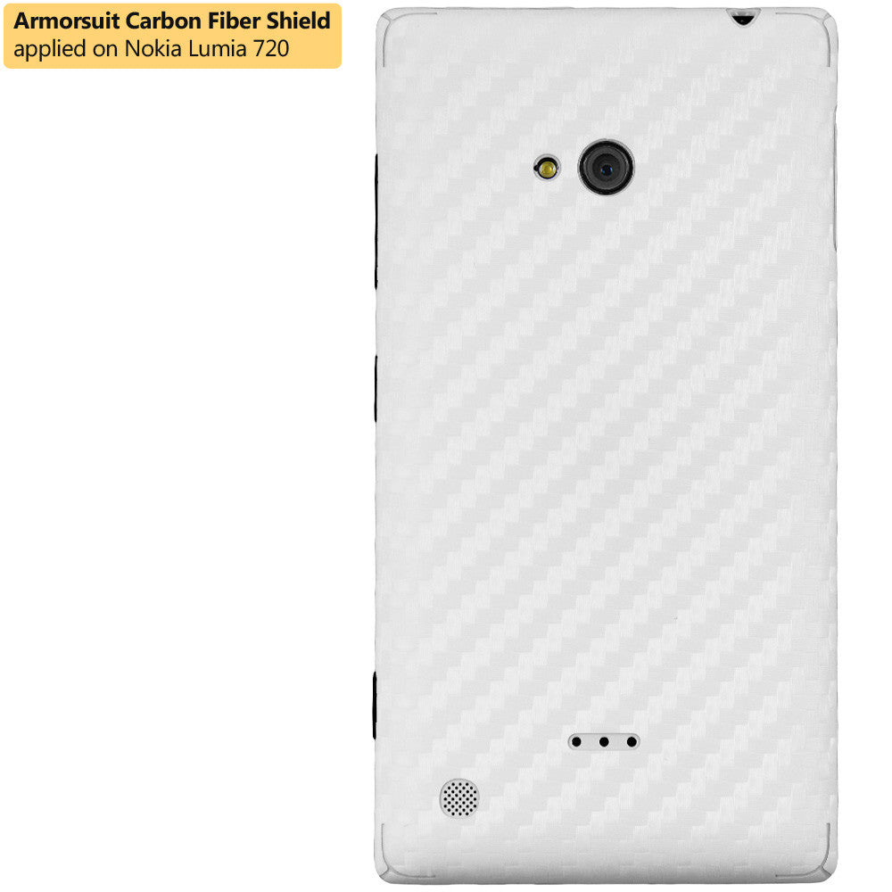Nokia Lumia 720 Screen Protector + White Carbon Fiber Film Protector