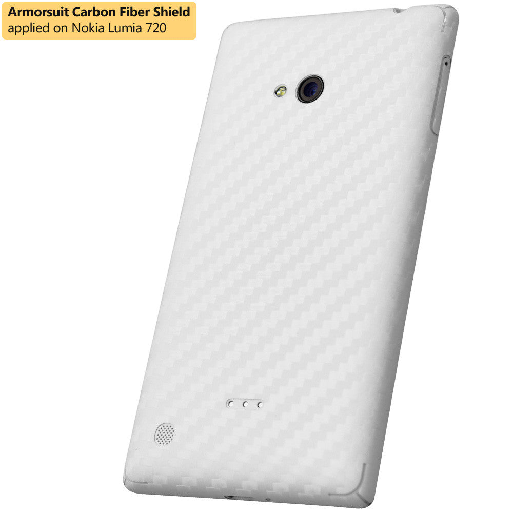 Nokia Lumia 720 Screen Protector + White Carbon Fiber Film Protector