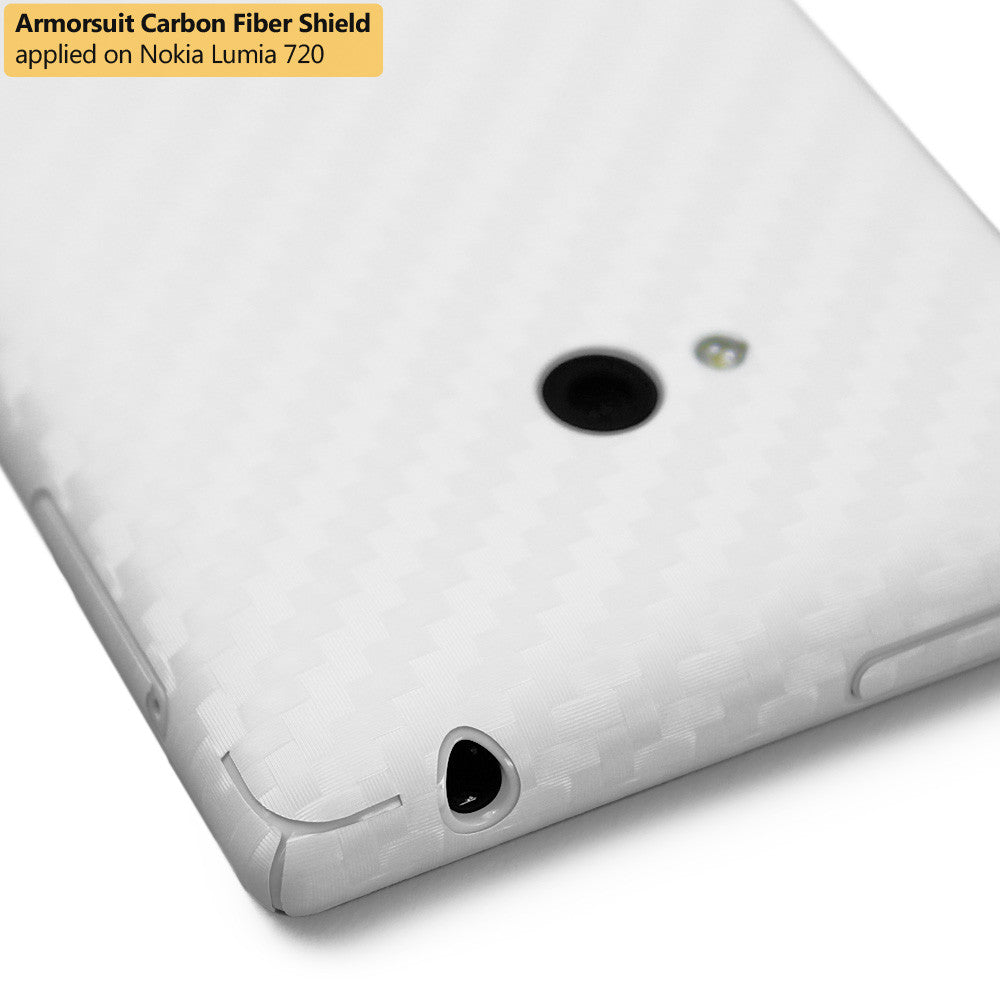 Nokia Lumia 720 Screen Protector + White Carbon Fiber Film Protector