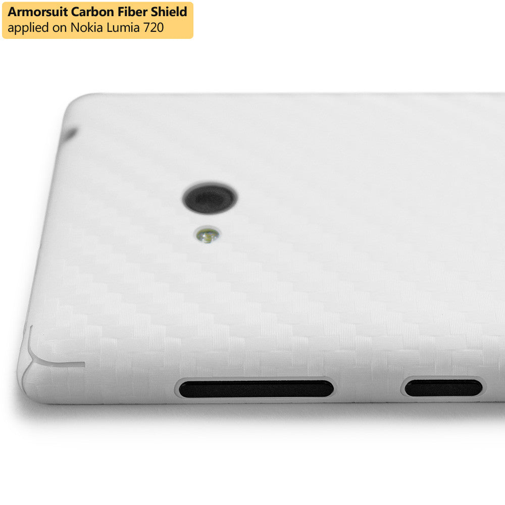 Nokia Lumia 720 Screen Protector + White Carbon Fiber Film Protector