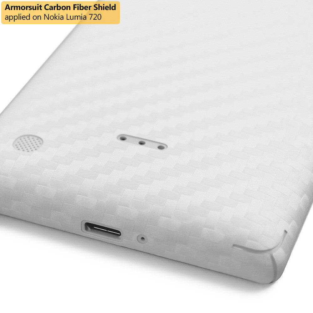 Nokia Lumia 720 Screen Protector + White Carbon Fiber Film Protector