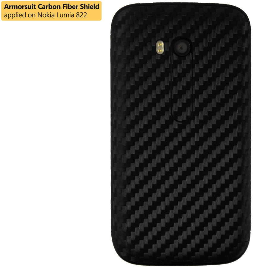 Nokia Lumia 822 Screen Protector + Black Carbon Fiber Film Protector