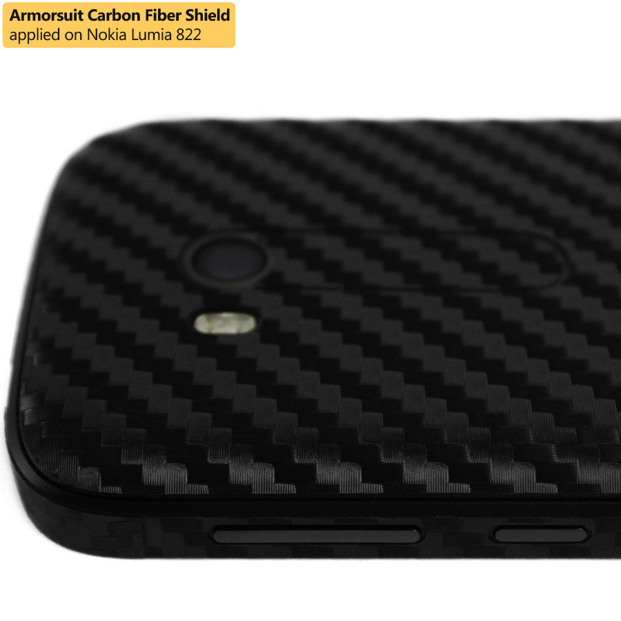 Nokia Lumia 822 Screen Protector + Black Carbon Fiber Film Protector